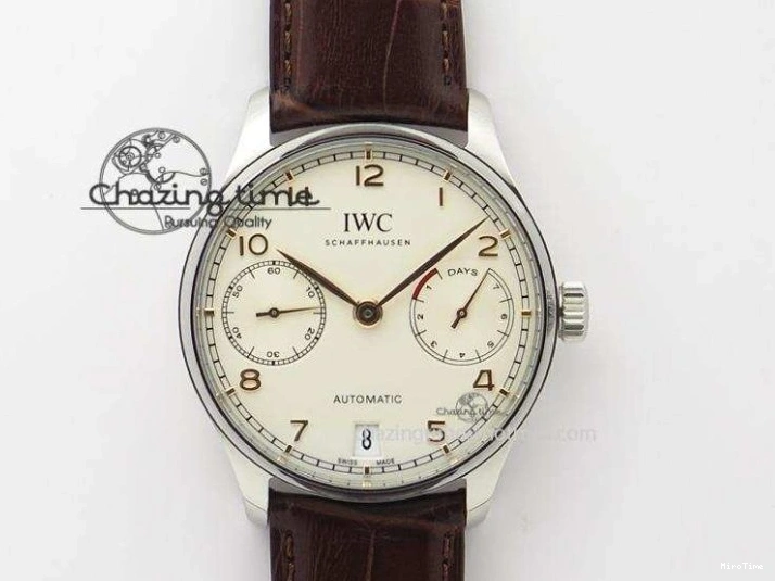MIROTIME 0318 Effortless Portuguese Fa Jones IW544201 RG GSF 1:1 Best Edition White Dial On Leather Strap 7228